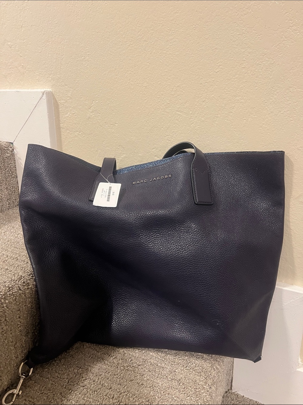 Marc Jacobs Dark Navy Pebbled Leather Tote